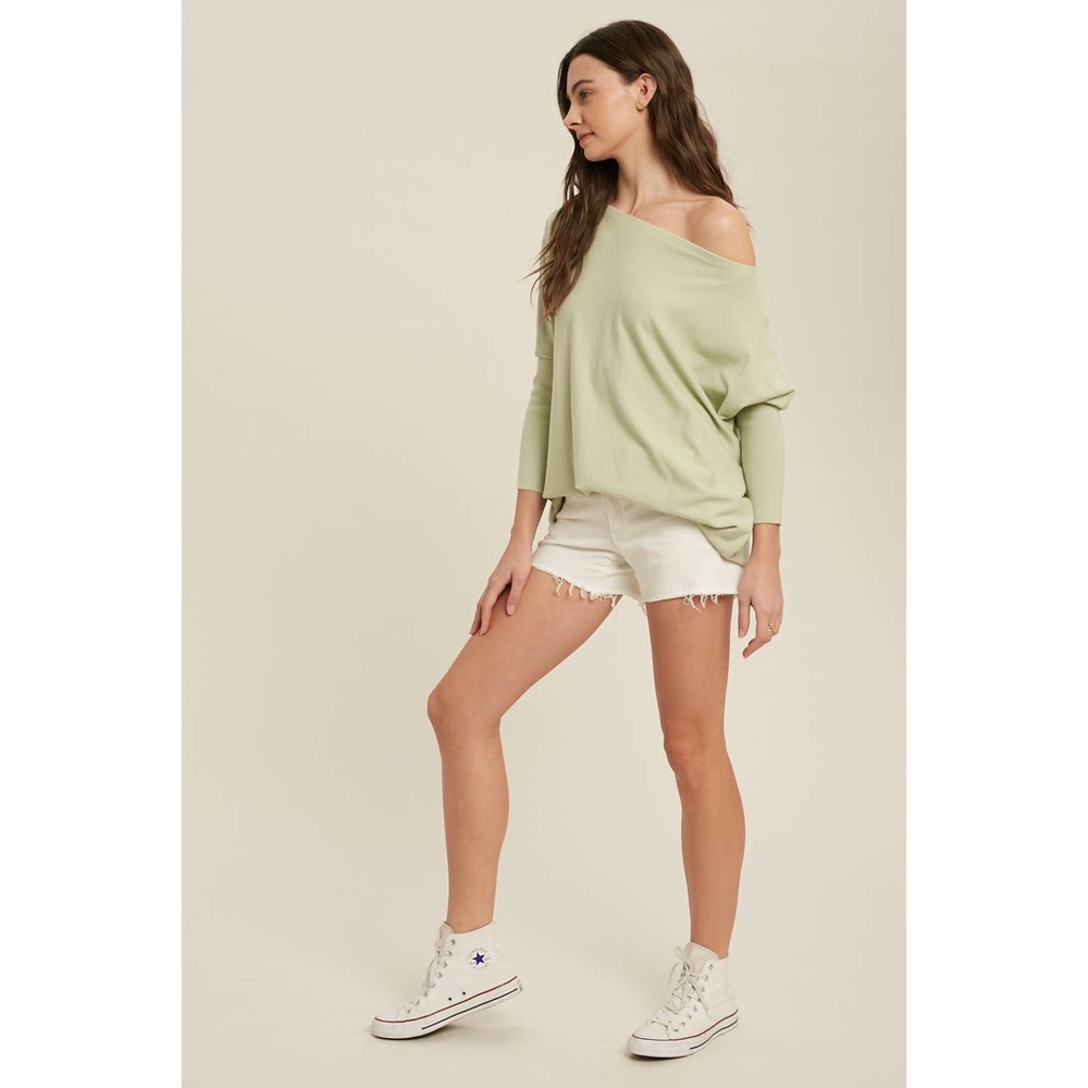 🆕 Sage Boatneck Dolman Top - Picture 6 of 10